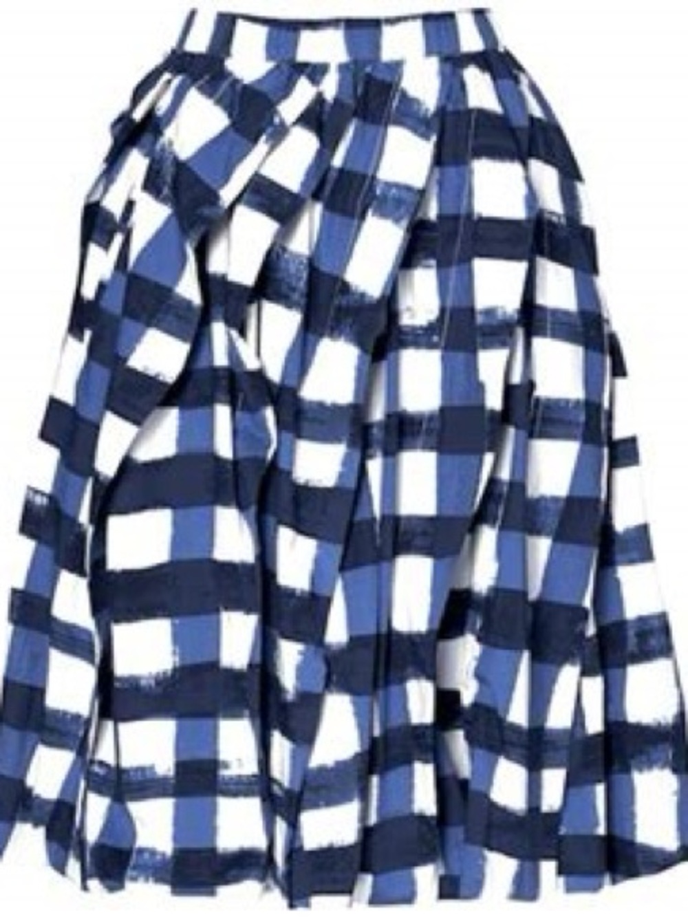 Marni x Uniqlo Blue & White Checkered Balloon Bubble Circle Skirt size Large